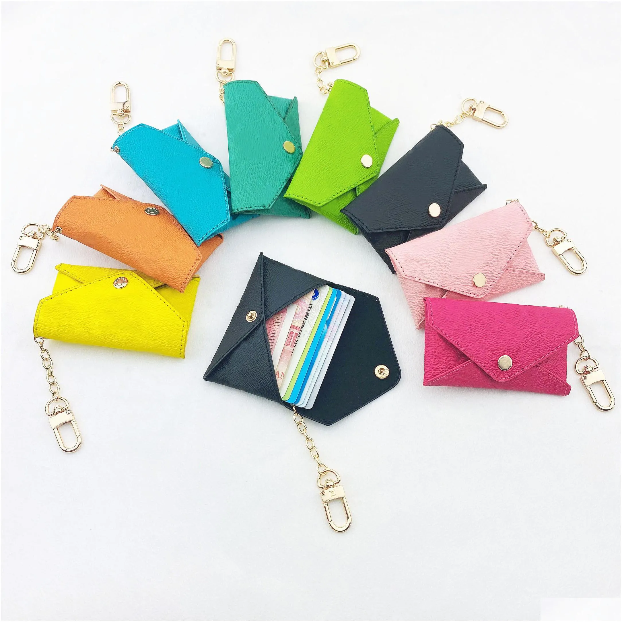 unisex designer key pouch fashion leather purse keyrings mini wallets coin credit card holder 19 colors epacket