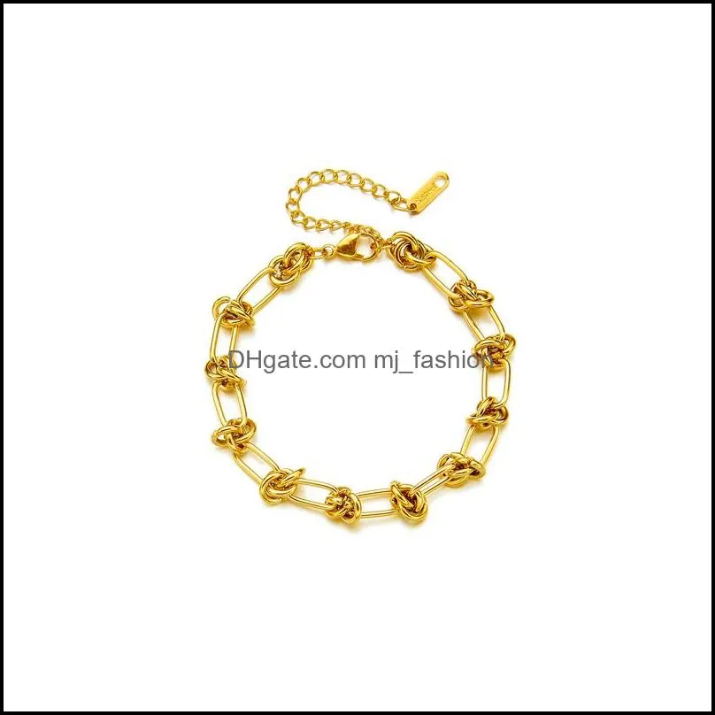 316L Stainless Steel Gold Silver Color Chain Bracelet For Women Classic Rust Proof Fashion Girl Wrist Jewelry Gift 220726