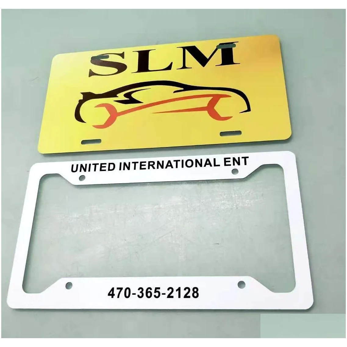 wholesale Sublimation Aluminum License Plate Blank White Aluminium Sheet DIY thermal transfer advertising plates custom logo 15*30cm