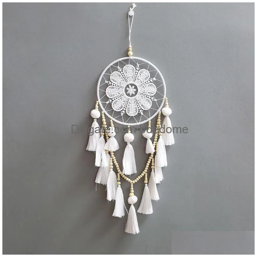 wood bead tassel sunflower pendant hanging for home window decor wind chimes wall car hanging decor