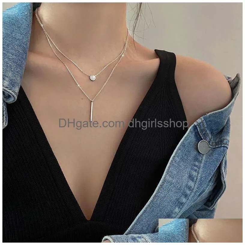 vintage multilayer crystal pendant necklace women gold color moon star horn crescent choker necklaces jewelry