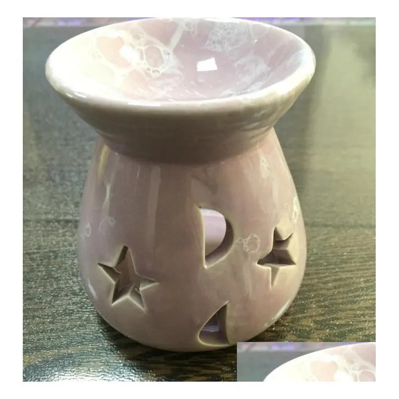 creative aromatherapy stove ceramic oil lamps hollow stars moon pattern  oil fragrance candle incense burners db534