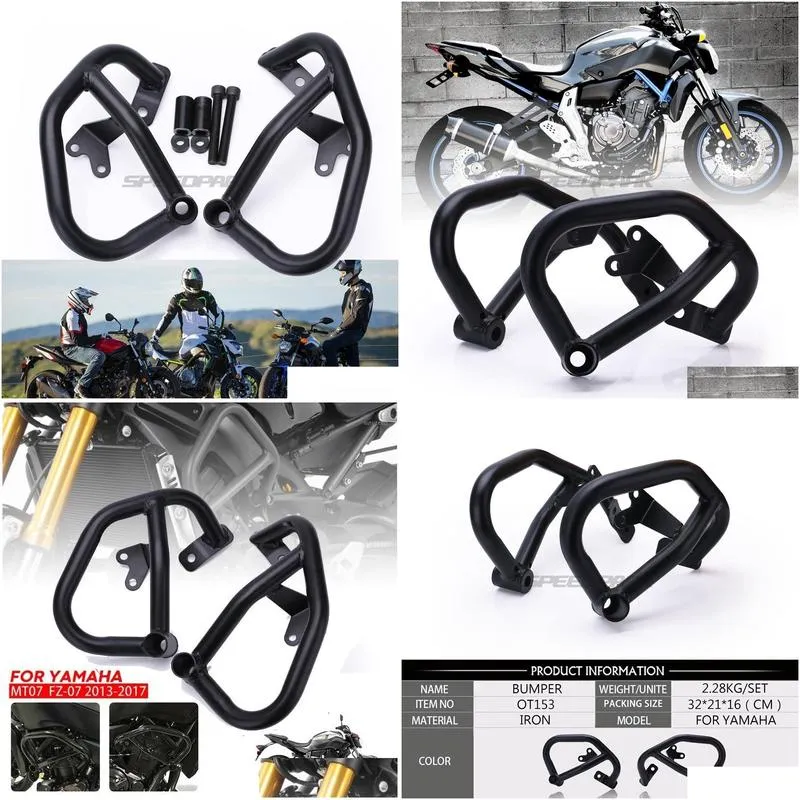 Bumper Guard Crash Bars Protector Steel for MT07 MT-07 2013-2020 FZ07 FZ-07 2020-2020 Motorcycle