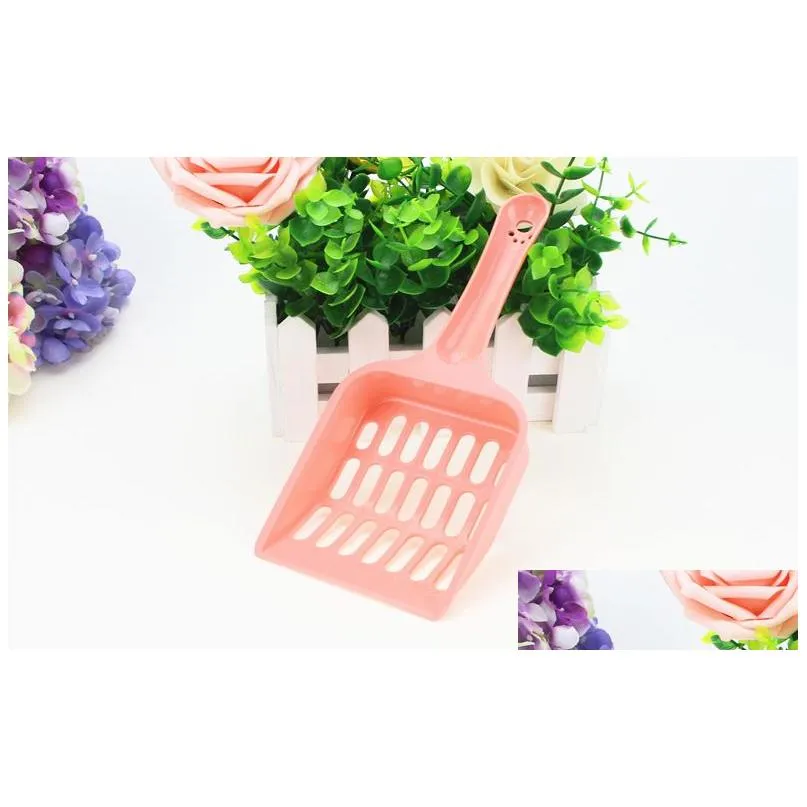 Cheapest Plastic cat litter scoop portable cat cleaning shovel Dog Pet Poop waste Scooper Easy to Clean 5 colors to choose