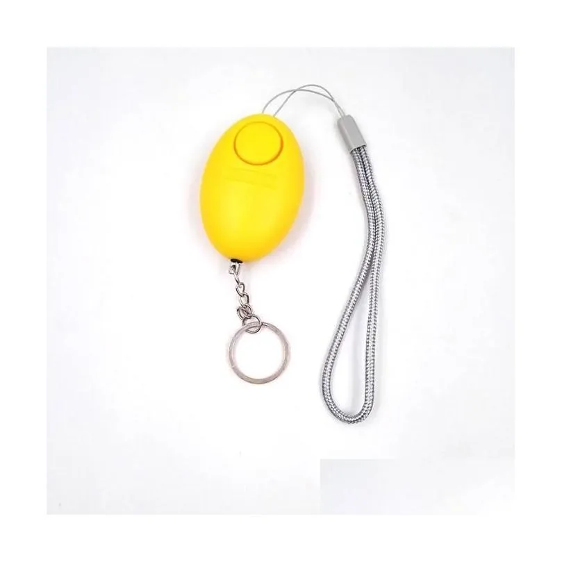 5 Colors 120db Egg Shape Self Defense Alarm Keychain Girl Women Security Protect Alert Personal Safety Scream Loud Keychains Alarms