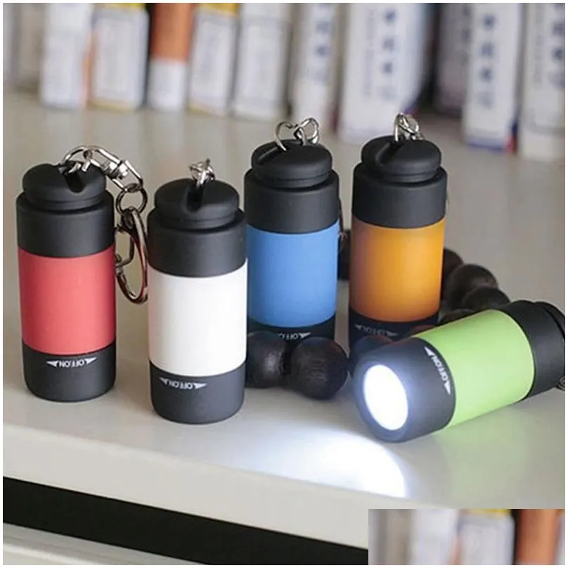 LED Flashlight Mini Keychain Light USB Rechargeable Portable Fashlight Outdoor Waterproof Small Work Lamp Assorted Colors