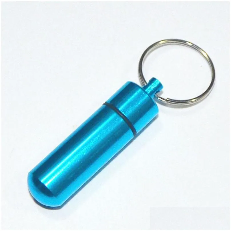 14mm*52mm portable waterproof mini aluminum pill case keychain tablet storage box bottle cases holder high quality