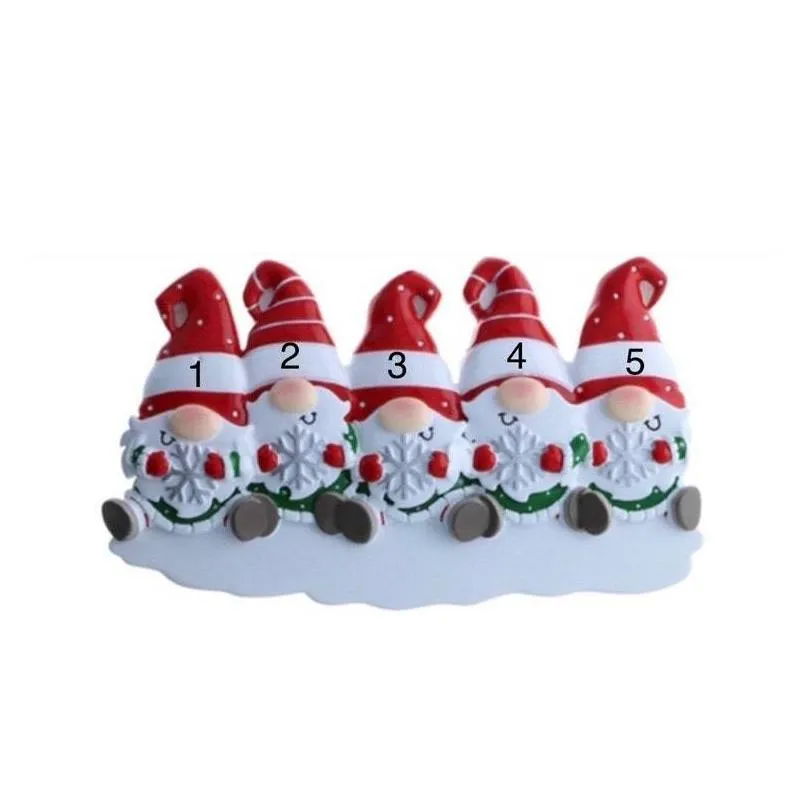 2022 New Creative Christmas ornament Family of 2-6 Decoration DIY Name Hard Resin Christmas Tree Decorations Pandemic