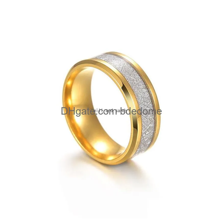 ice silk foil gold silver blue black color stainless steel ring band finger for men rings for women hip hop jewelry fashion will and