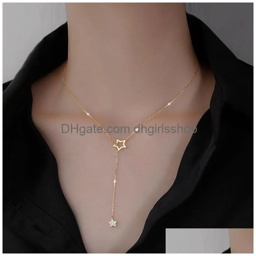 vintage multilayer crystal pendant necklace women gold color moon star horn crescent choker necklaces jewelry