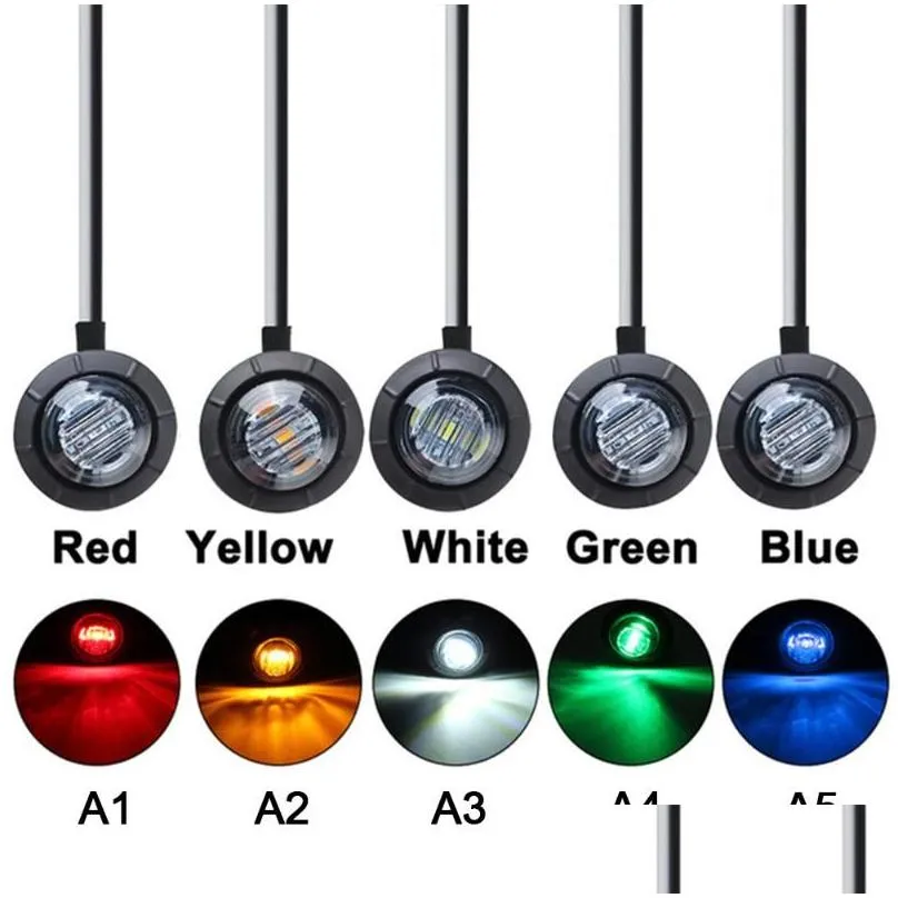 10Pcs Waterproof 3LED 3/4