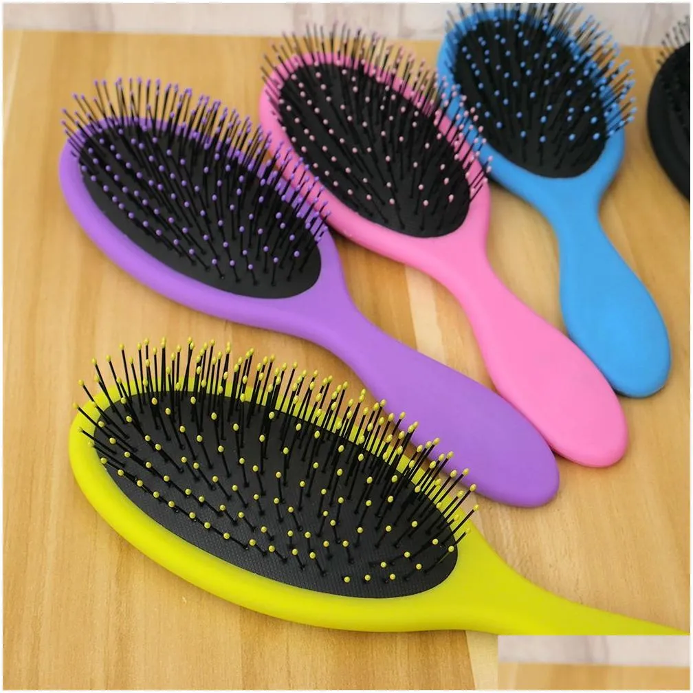 10pcs/lot Hair Comb Brush Salon Detangling Kids Gentle Women men Combs Wet & Dry Bristles handle