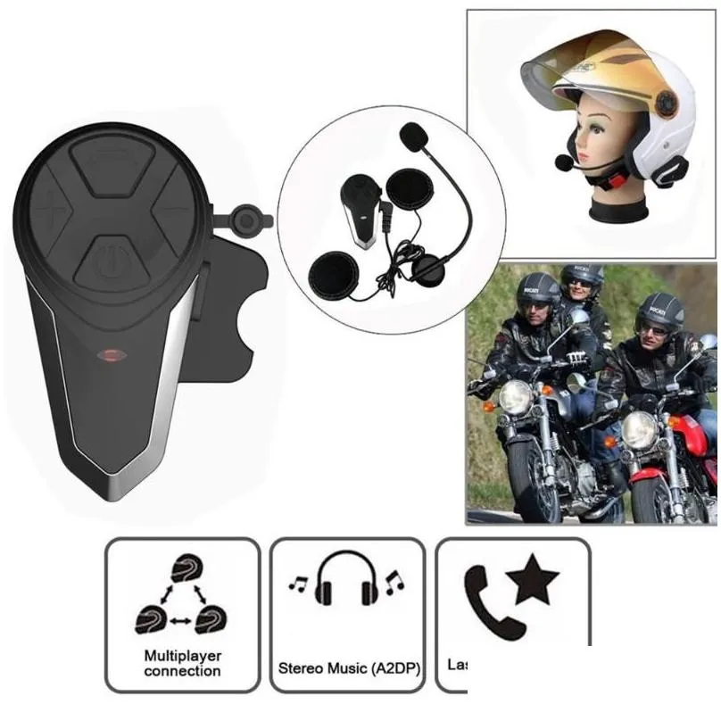 New BT-S3 1000M Motorcycle BT Interphone Motorbike Helmet Wireless Intercom FM Headset Portable Mini Interphone1