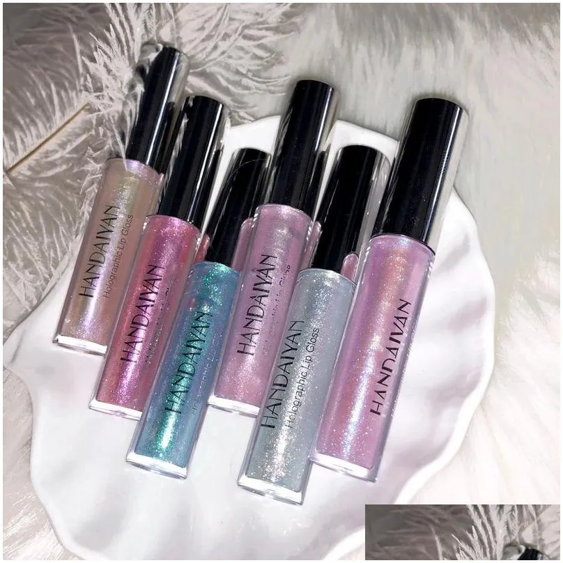 Handaiyan Iridescent Sheer Glitter Gloss Shine Lipgloss Long Last Nutritious Makeup Liquid Lip Glosses