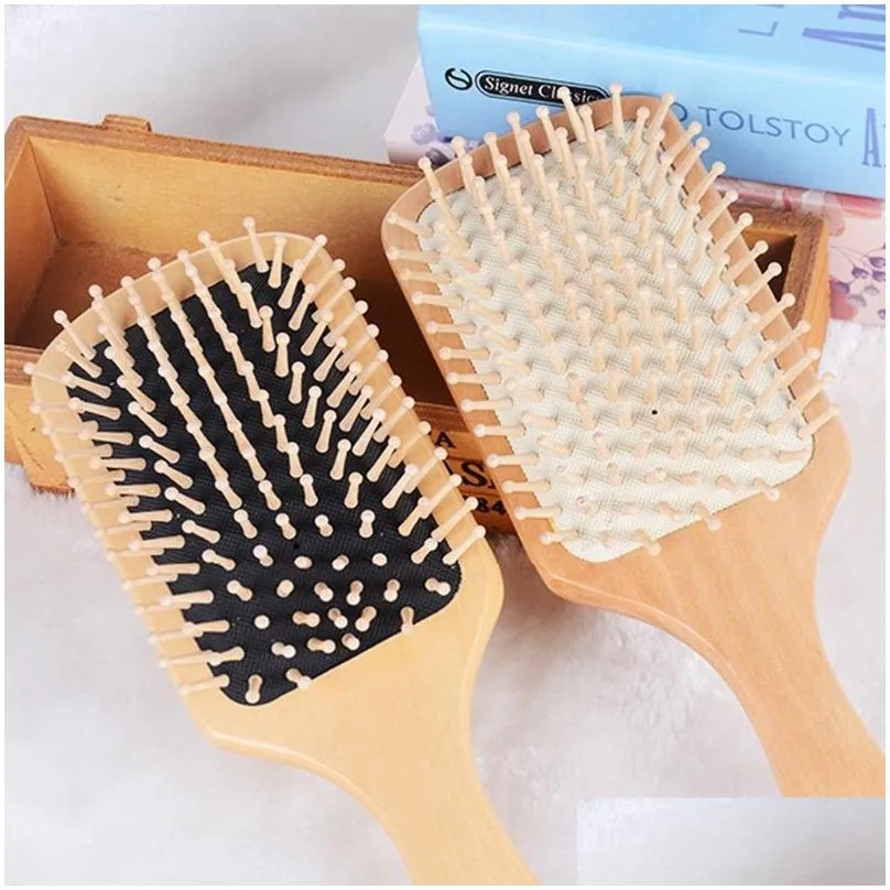 wood comb professional healthy paddle cushion hair loss massage brush hairbrush comb scalp hair care healthy wooden comb wly bh4403