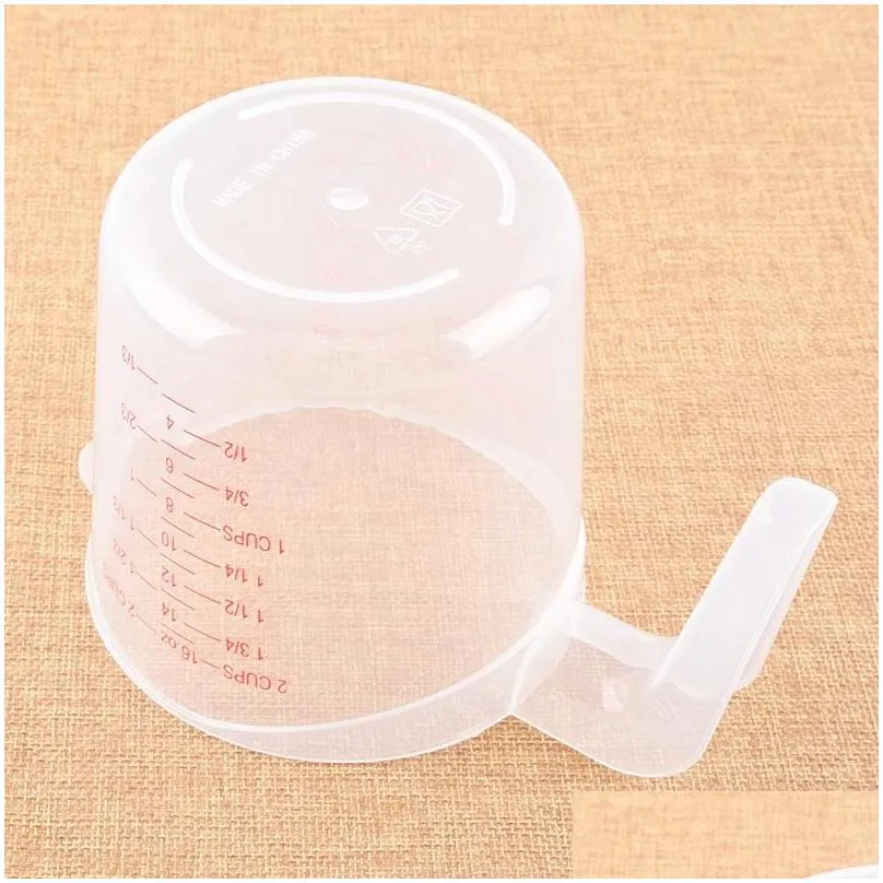 250/500/1000ml high quality plastic measuring cup clear scale show transparent mug addhandle pour spout 3 sizes measuring device lz1697