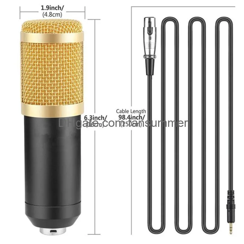 wholesale set bm-800 condenser microphone sound recording microfone with shock mount radio braodcasting microphone for desktop pc