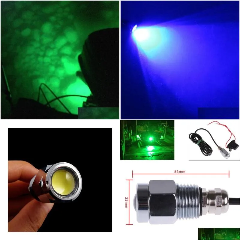 Blue White Red Green Color 9W LED Boat Drain Plug Underwater Light for Garber-fishing, Swimming, Diving 1/2