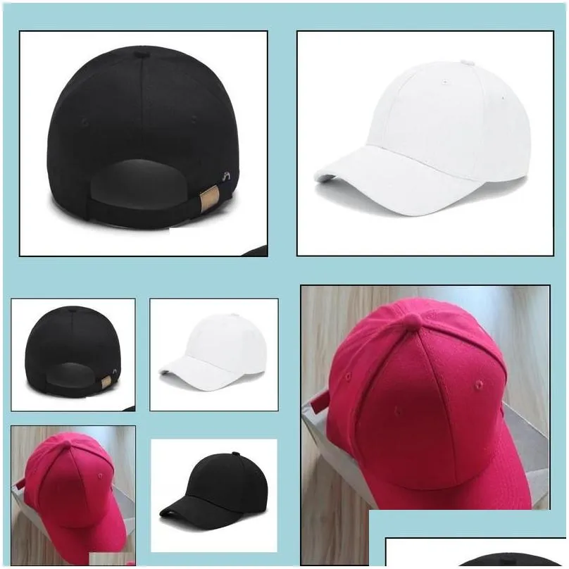 Snapbacks Baseball Cap Classic Adjustable Plain Hat Men Women Color Black Drop Delivery Sports Outdoors Athletic Outdoor Accs Caps He