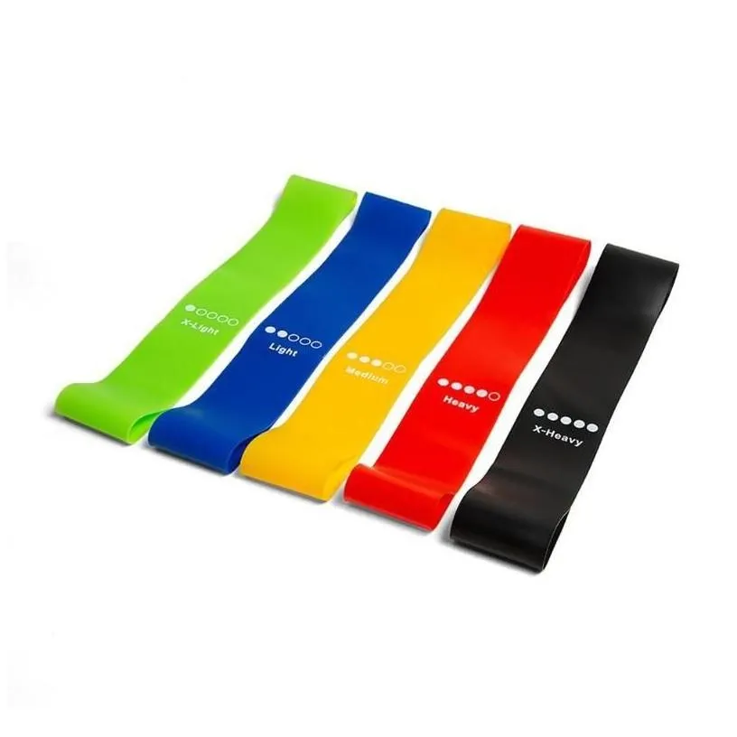 Resistance Bands 5Pcs Set Portable Gym Exercise Strength Pilates Pl Rope Fitness Equipment Drop Delivery Sports Outdoors Supplies Equ
