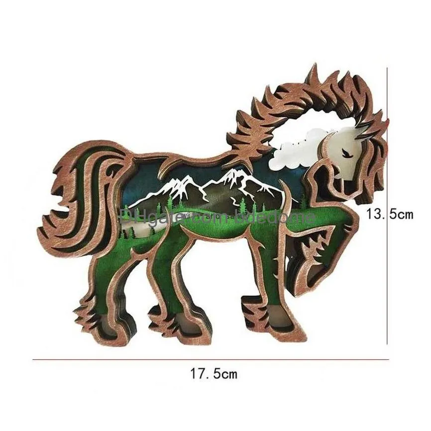 animal bear wolf deer horse bird craft laser cut wood home decor gift wood art crafts forest animal home table decoration animal statues ornaments room