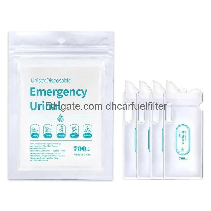 4pcs 700ml emergency portable car urine bag vomit bags mini mobile toilets handy unisex disposable urinal toilet bag