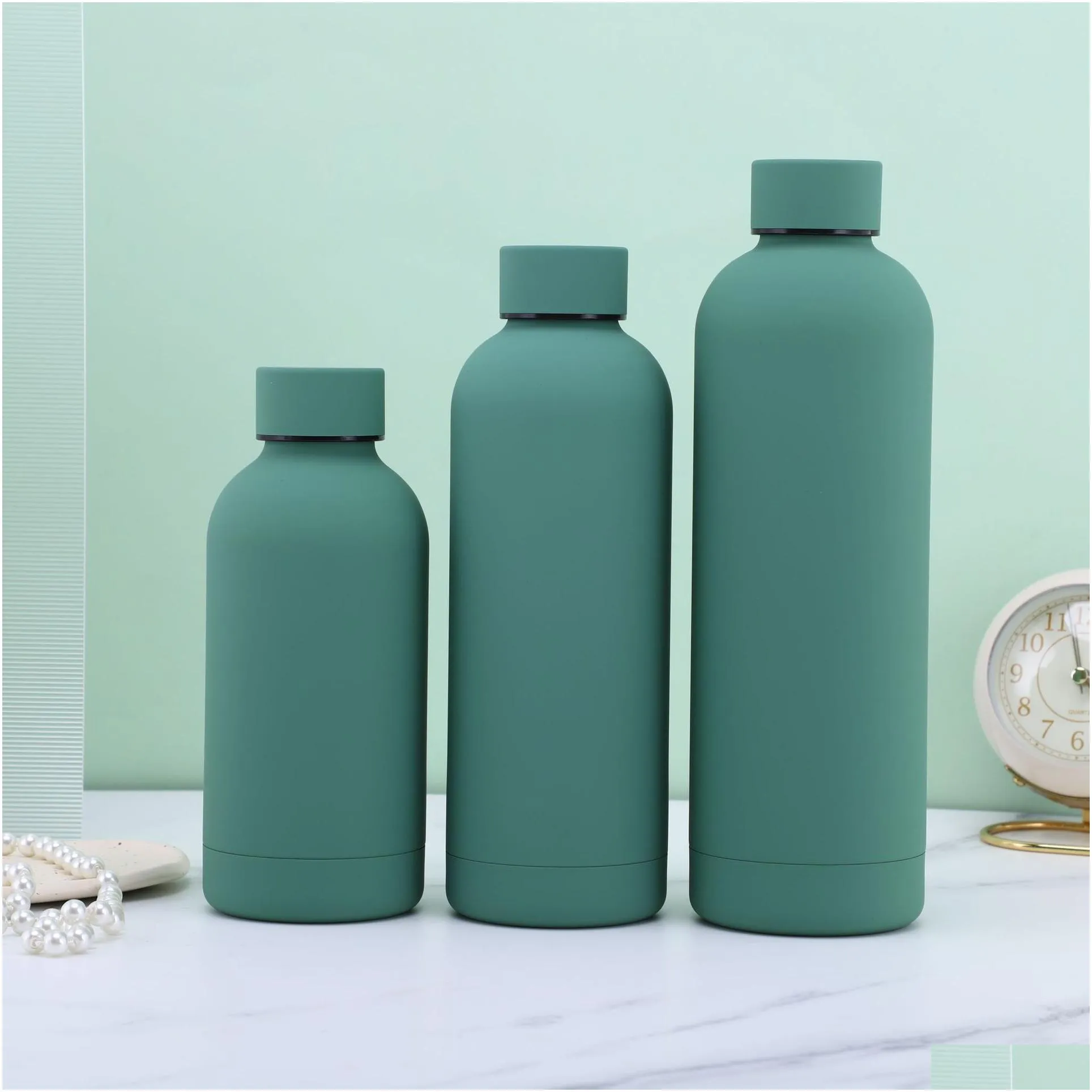 500ml Colored Stainless Steel Sports water bottle big capacity Outdoor portable tumbler double walled insulated vacuum drinking bottles for camping 8