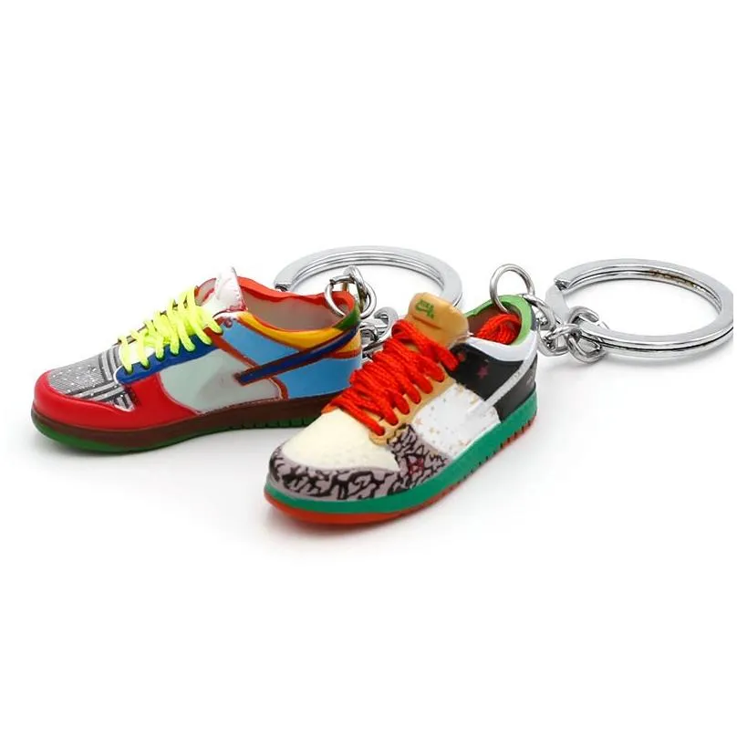 Wholesale Designer Sneaker Keychains Trendy PVC Sport Shoes Key Chain 3D Shoes Keychain Bag Pendant Popular Accessories 47 Option