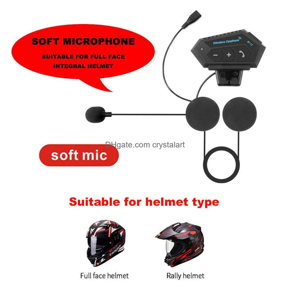 car bluetooth motorcycle helmet headset headphone wireless motor bike hands stereo earphone speaker noise reduction with mic