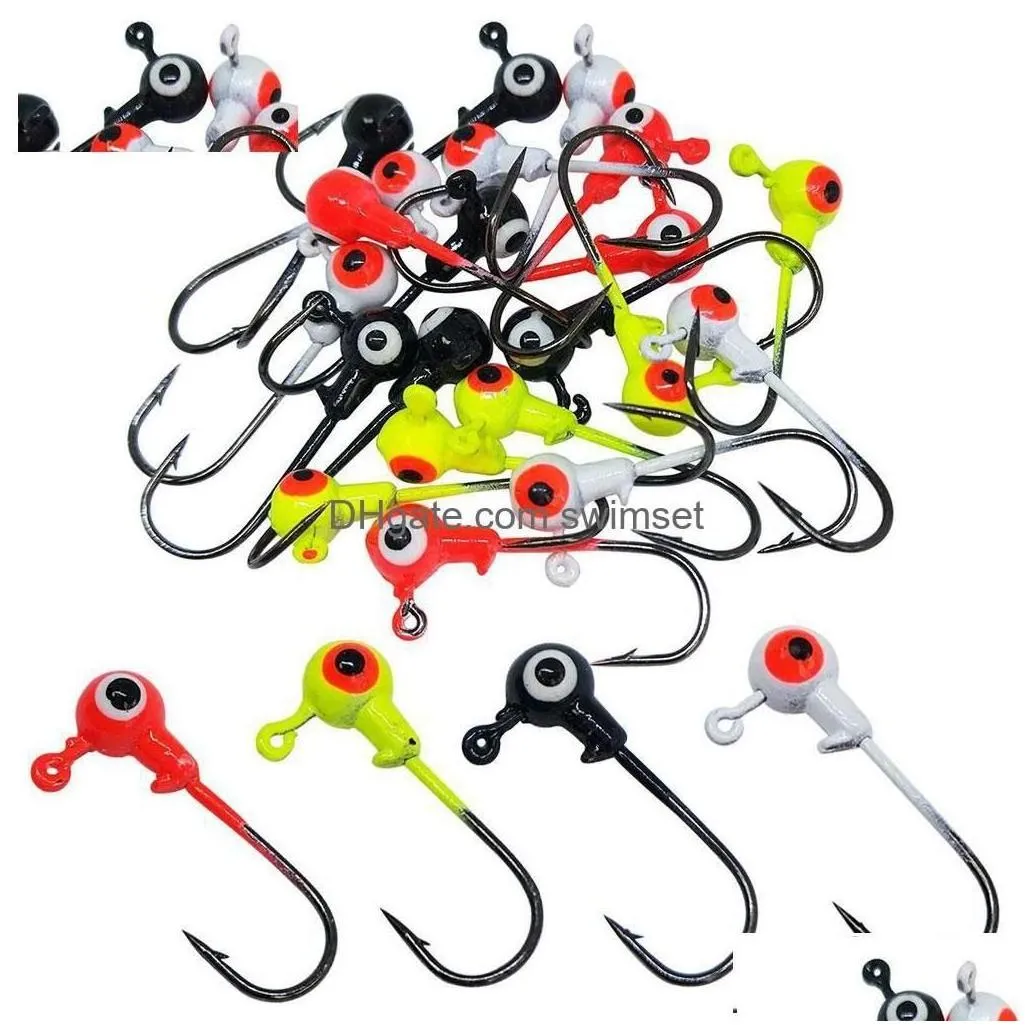 Fishing Hooks Lures Jig Heads With Double Eye Ball Head Sharp For Bass Trout Freshwater Saltwater Mti Pack Drop Deliver Dhqt7