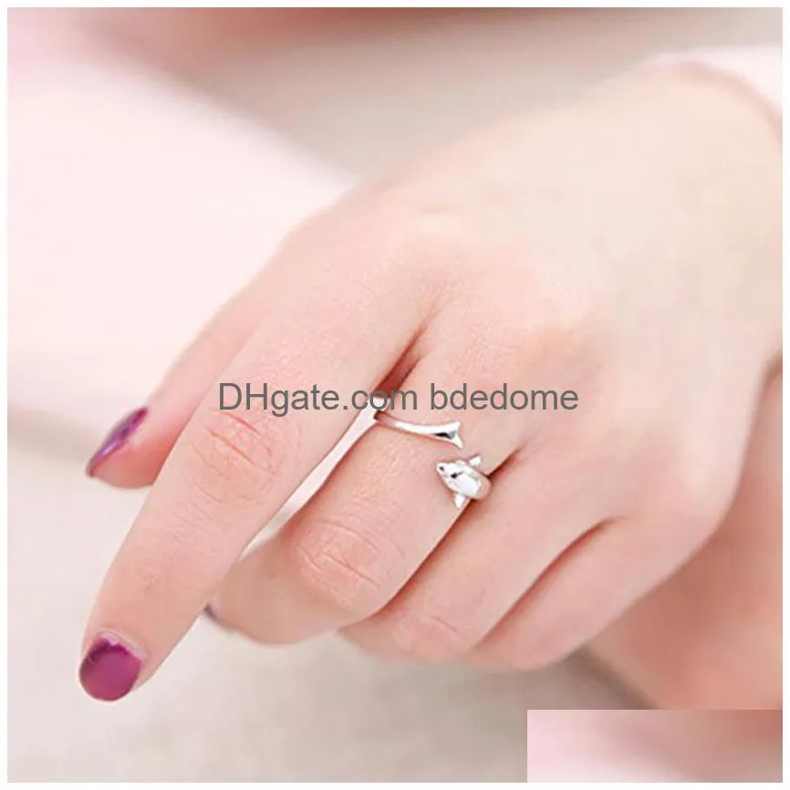 silver  rings animal open adjustable ring band finger nail for women children fashion jewelry will and sandy