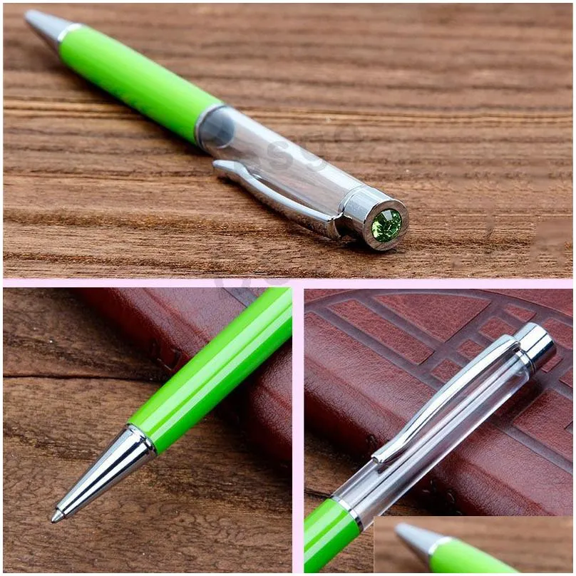wholesale students colorful crystal ball pens diy blank ballpoint pen school office signature ballpoint pen bh2542 tqq
