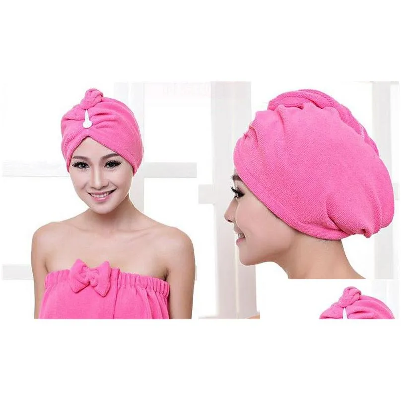 hair turban towel women super absorbent shower cap quick-drying towel microfiber hair dry bathroom hair cap cotton 60x25cm dc034