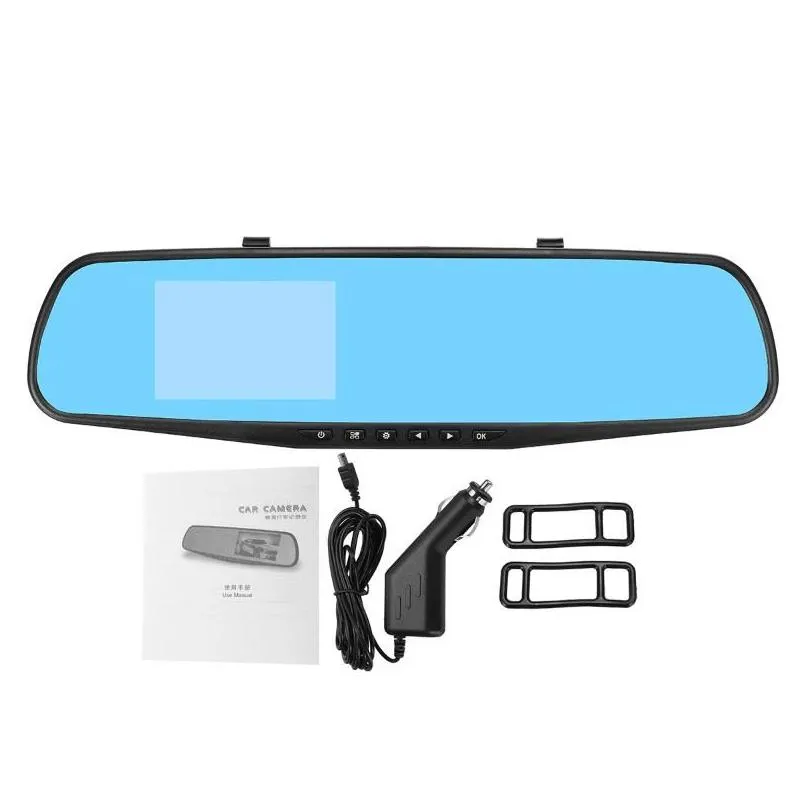 Car Rear View Cameras& Parking Sensors Full HD 1080P DVR Camera 4.3 Inch Automobile Data Recorder Rearview Mirror Dash Digital Video Dual