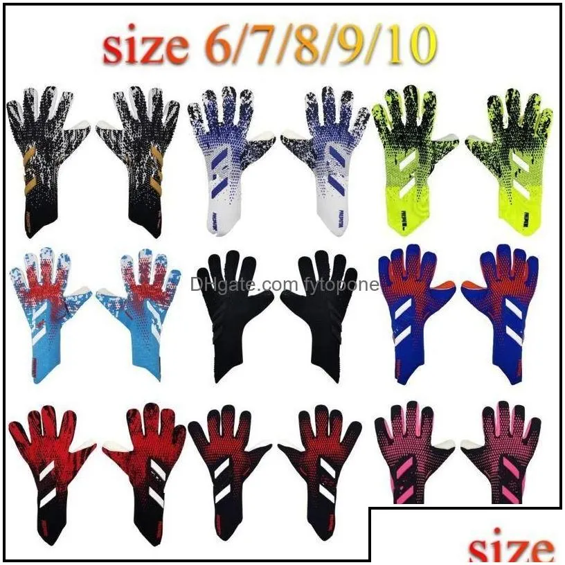 Sports Gloves 4Mm Goalkeeper Gloves Finger Protection Professional Men Football Adts Kids Thicker Goalie Soccer Glove Drop Delivery
