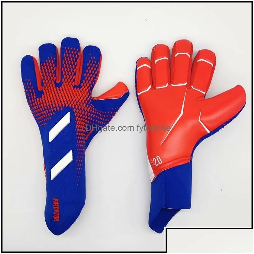 Sports Gloves 2022 4Mm New Goalkeeper Gloves Finger Protection Professional Men Football Adts Kids Thicker Goalie Soccer Glove Drop