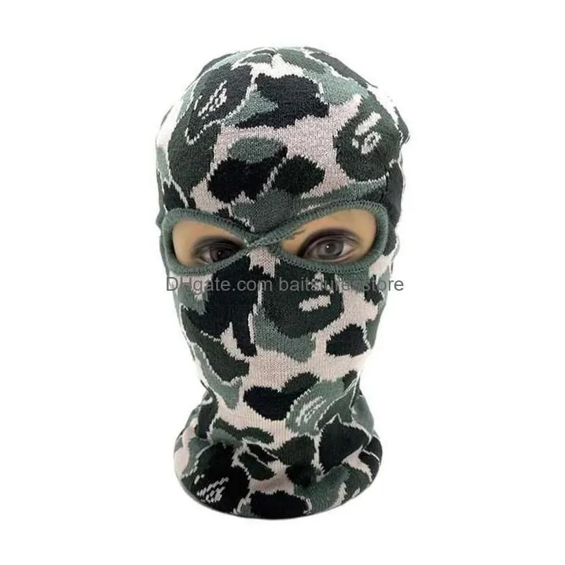 Cycling Caps Masks Fashion Clava 2/3Ho Ski Mask Tactical Fl Face Camouflage Winter Hat Party Special Gifts For Ad Dh8Zx