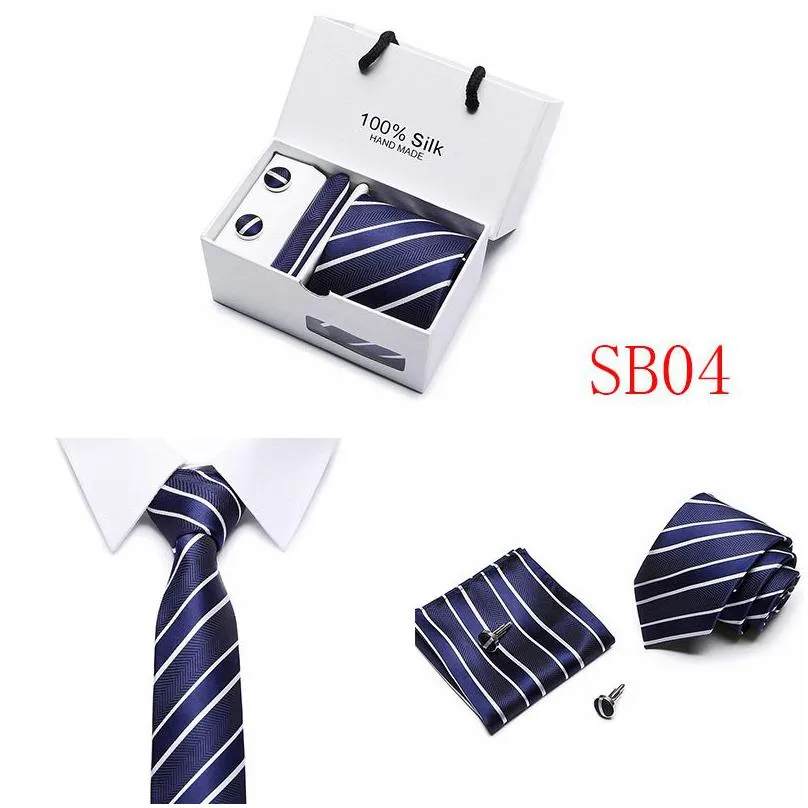 plaid mens neck tie set super long ties navy polyester jacquard knit bow wedding party 146cm * 7.5cm packed in a gift box