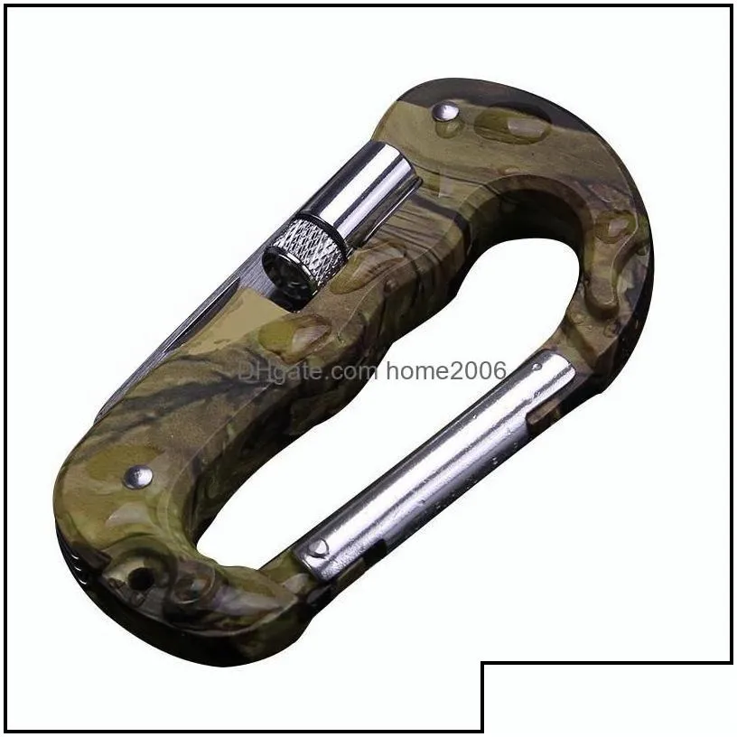 Carabiners 5 In 1 Mtifunctional Hanging Buckle Tool Hiking Climbing Knife Carabiner Extreme Sports Drop Delivery 2022 Outdoors Cam