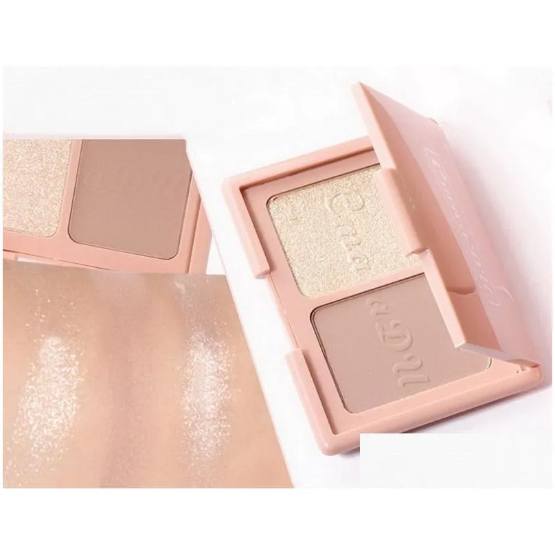 Cmaadu Two Tone pink blush Highlight Powder Contouring Palette Dlicate Natural Modify the Face Slightly Drunk nude Repair Makeup