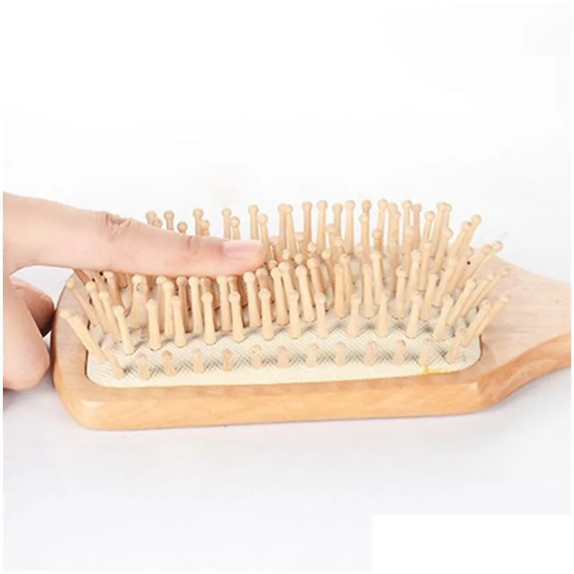 wood comb professional healthy paddle cushion hair loss massage brush hairbrush comb scalp hair care healthy wooden comb wly bh4403