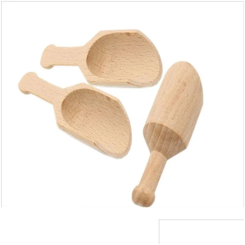 mini wooden scoop teaspoon small salt shovel bath salt spoon milk powder scoops wood condiment spoons coffee tea mini sugar spoon dbc