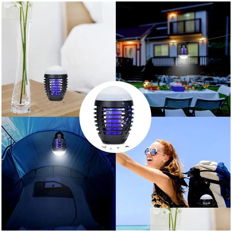 Mosquito Killer Fly Bug Catcher Lamp Outdoor Electric Waterproof Summer Camping Killer Trap Lantern USB Charging Anti Mosquito