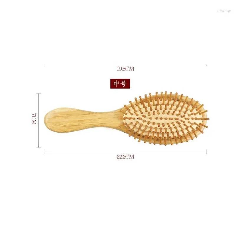 1pcs Big Large Eco-Friendly Bamboo Women Men Adult Professional Travel Paddle Detangling Massage Hair Brush And Comb