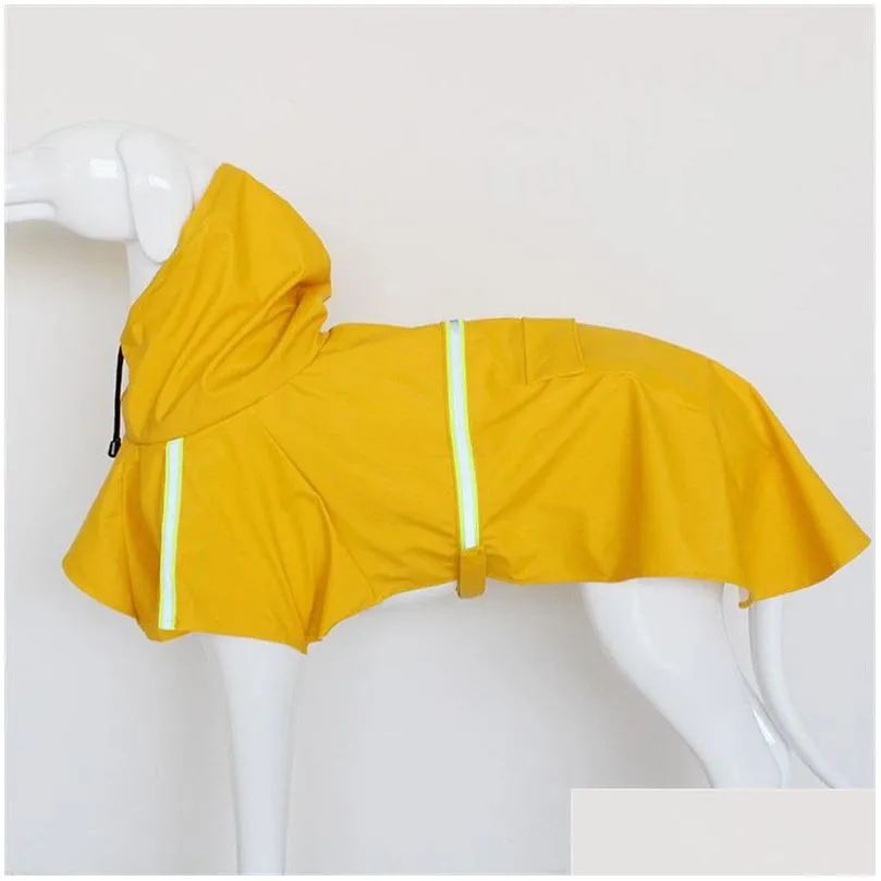pet dog reflective waterproof raincoat apparel safe walk the dog raincoats outwears accessories clothes