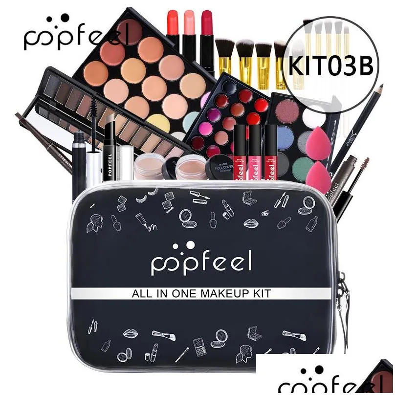 Popfeel Makeup Set Full Sets Beginner Make Up Collection All In One Girls Light Cosmetics Kit