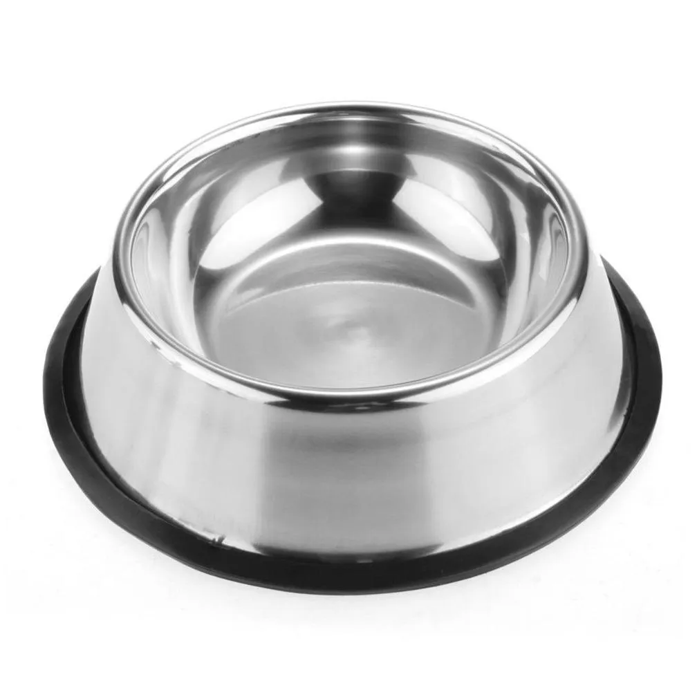 Stainless Dog Bowl Pets Steel Standard Pet Dog bowls Puppy Cat Food or Drink Water Bowl Dish 77