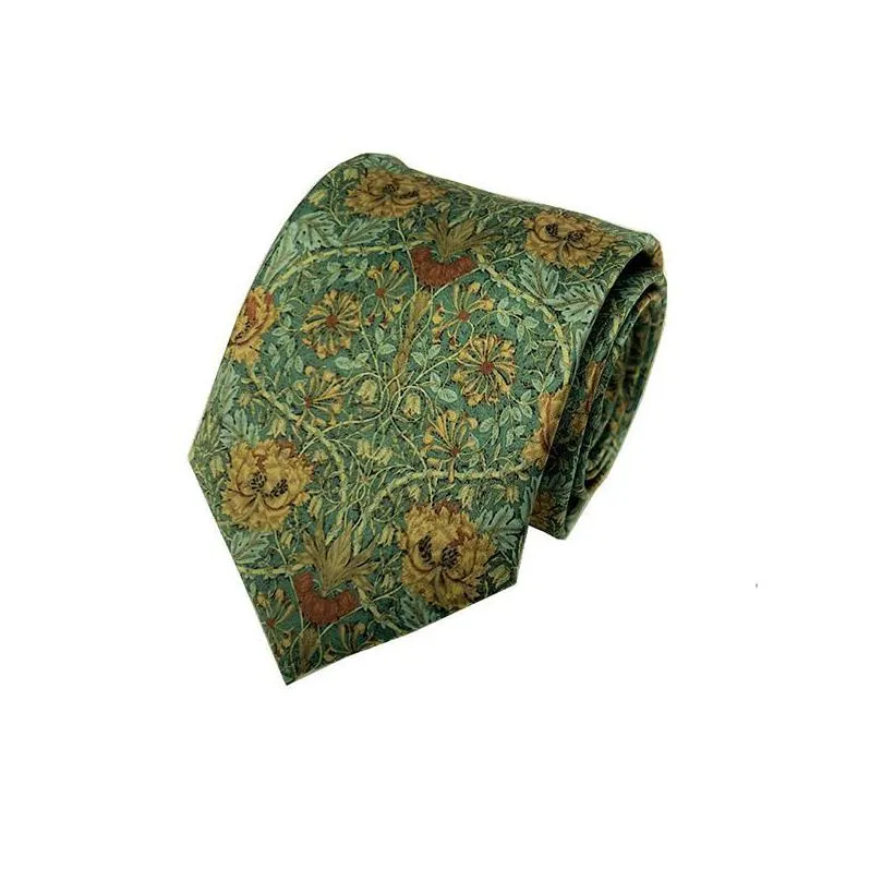 printed floral neck tie 8cm wide funny tie for men women wedding party shirt accessories 146cm