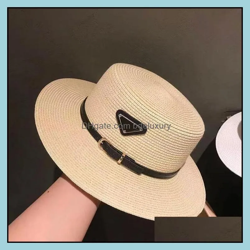 New luxury straw hat for men and women with the same travel sunscreen belt buckle sun hat sunscreen sunshade hat 14 models can be