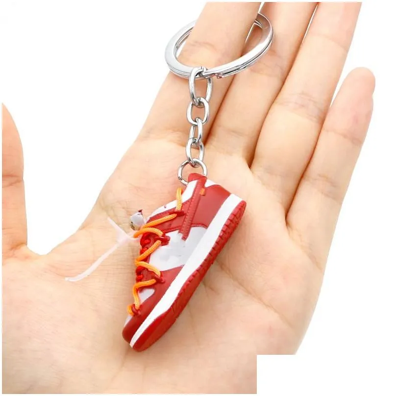 Wholesale Designer Sneaker Keychains Trendy PVC Sport Shoes Key Chain 3D Shoes Keychain Bag Pendant Popular Accessories 47 Option